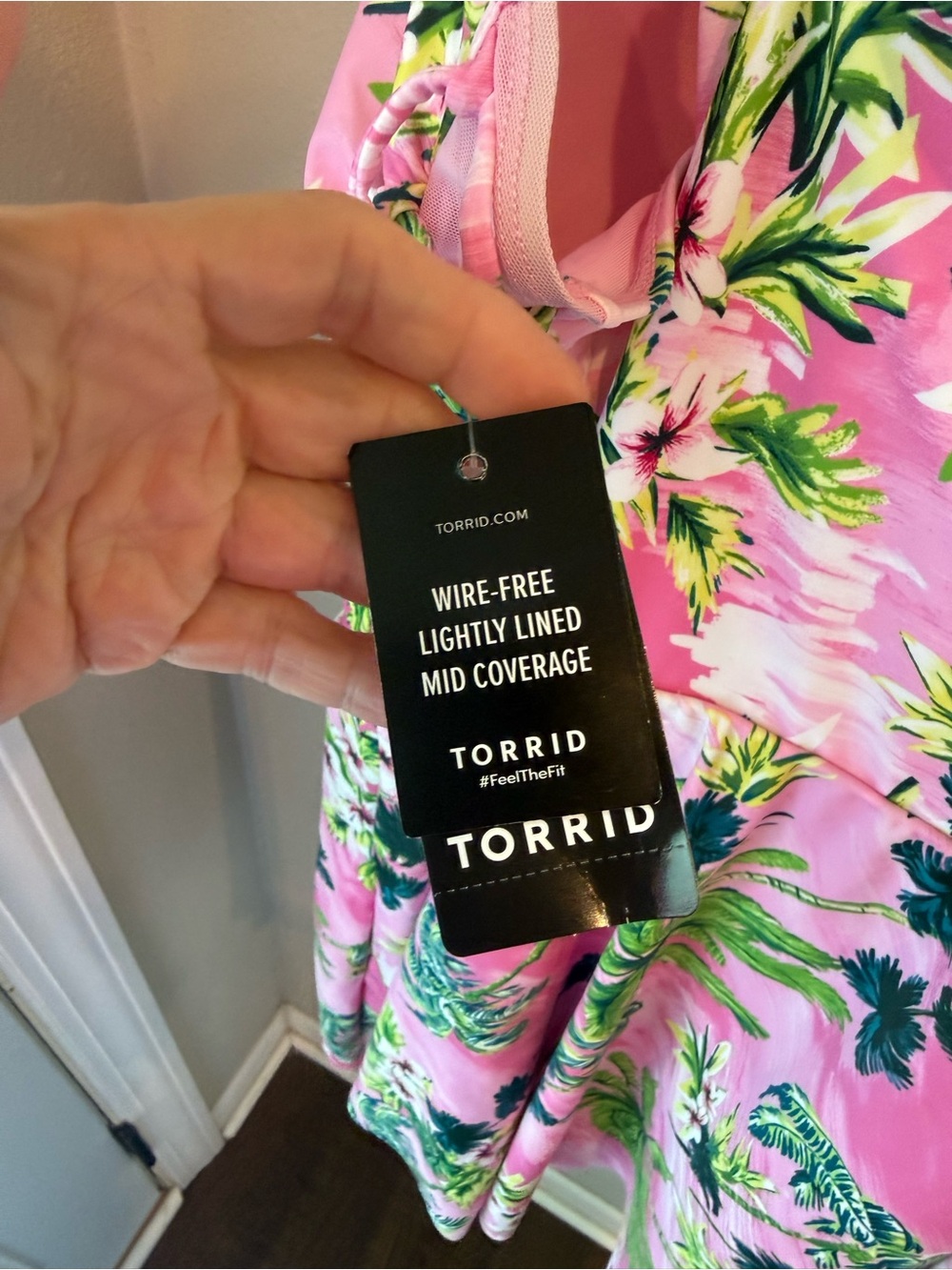 Torrid Pink Floral One-Piece Swim Dress - Picture 6 of 9